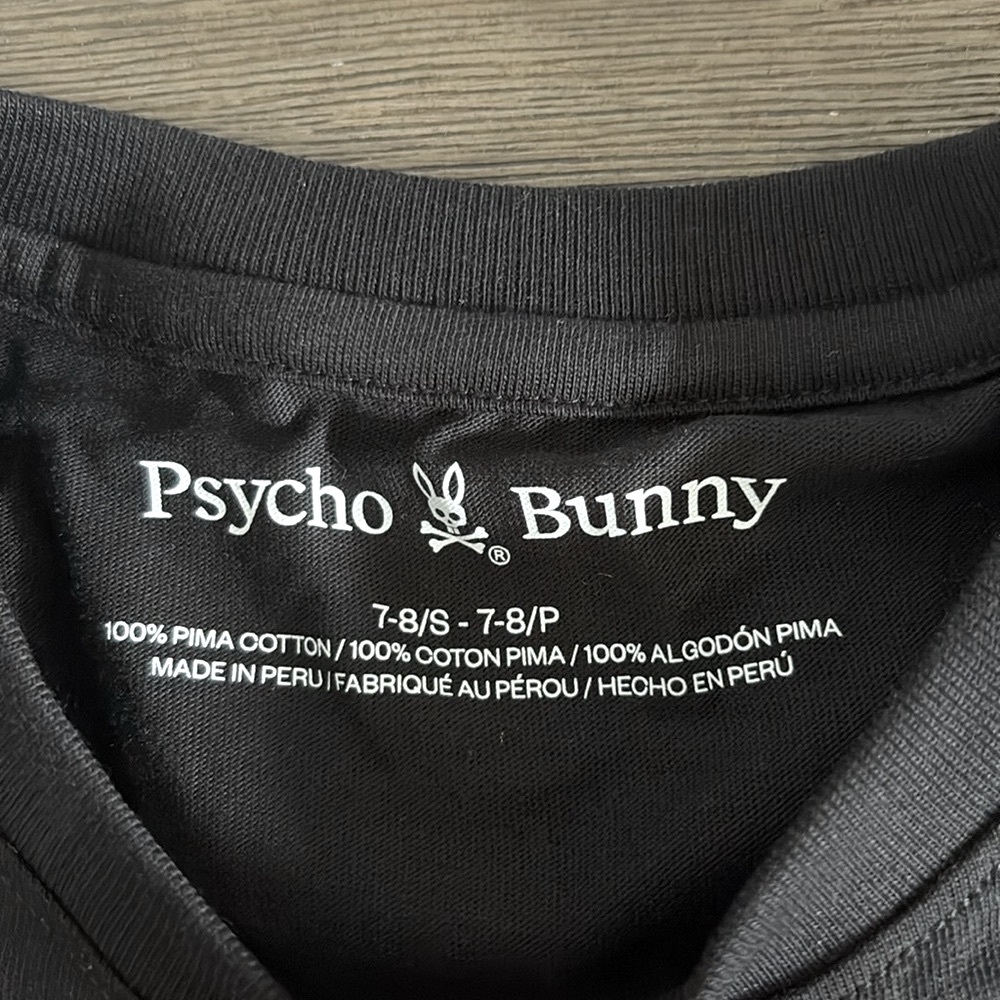 NWT [Psycho Bunny] Silverdale Graphic Short-Sleeved Black T-Shirt Youth S (7/8) - Picture 5 of 9